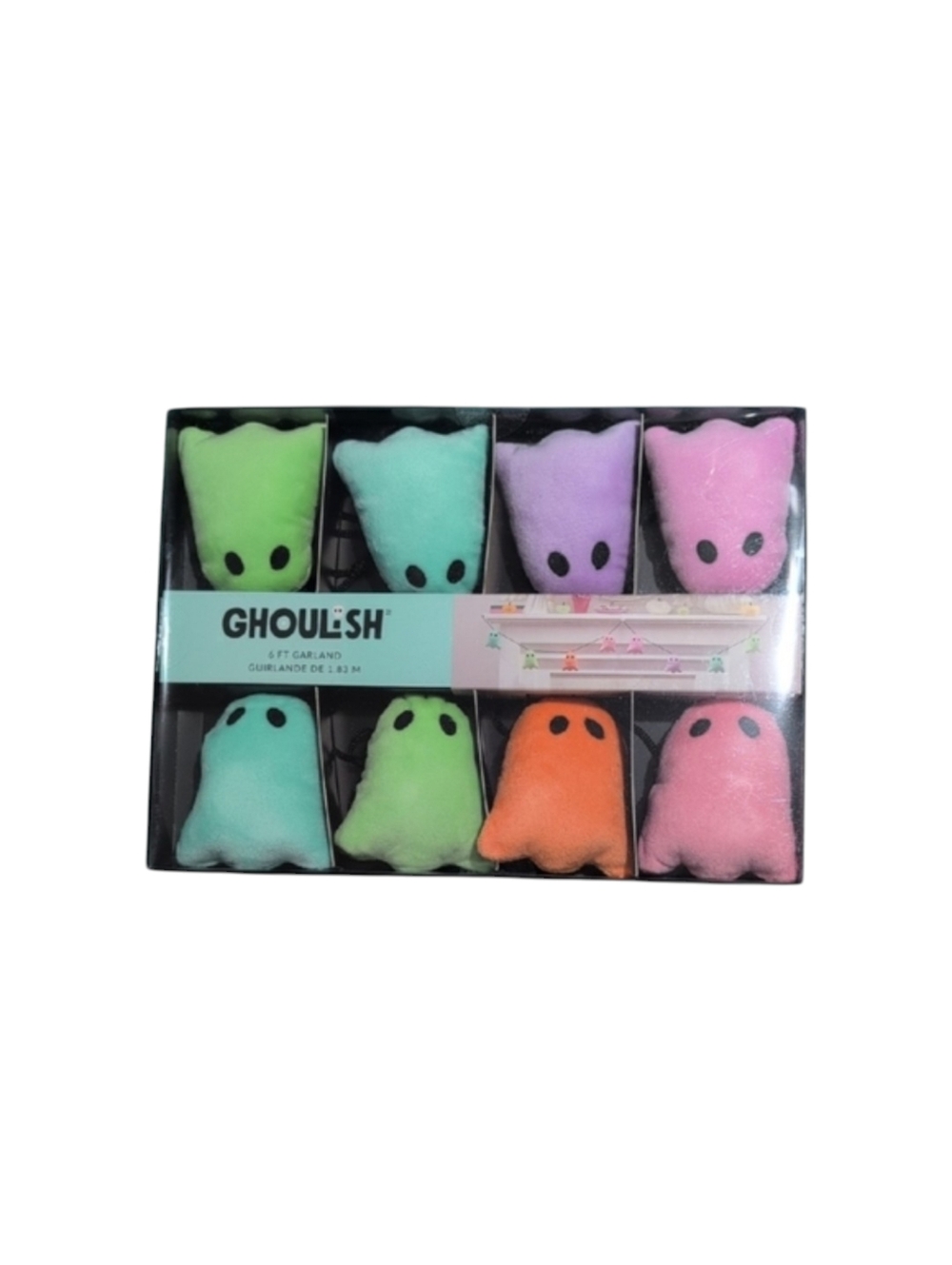 Goulish Plush Ghosts Halloween 6 Ft Garland